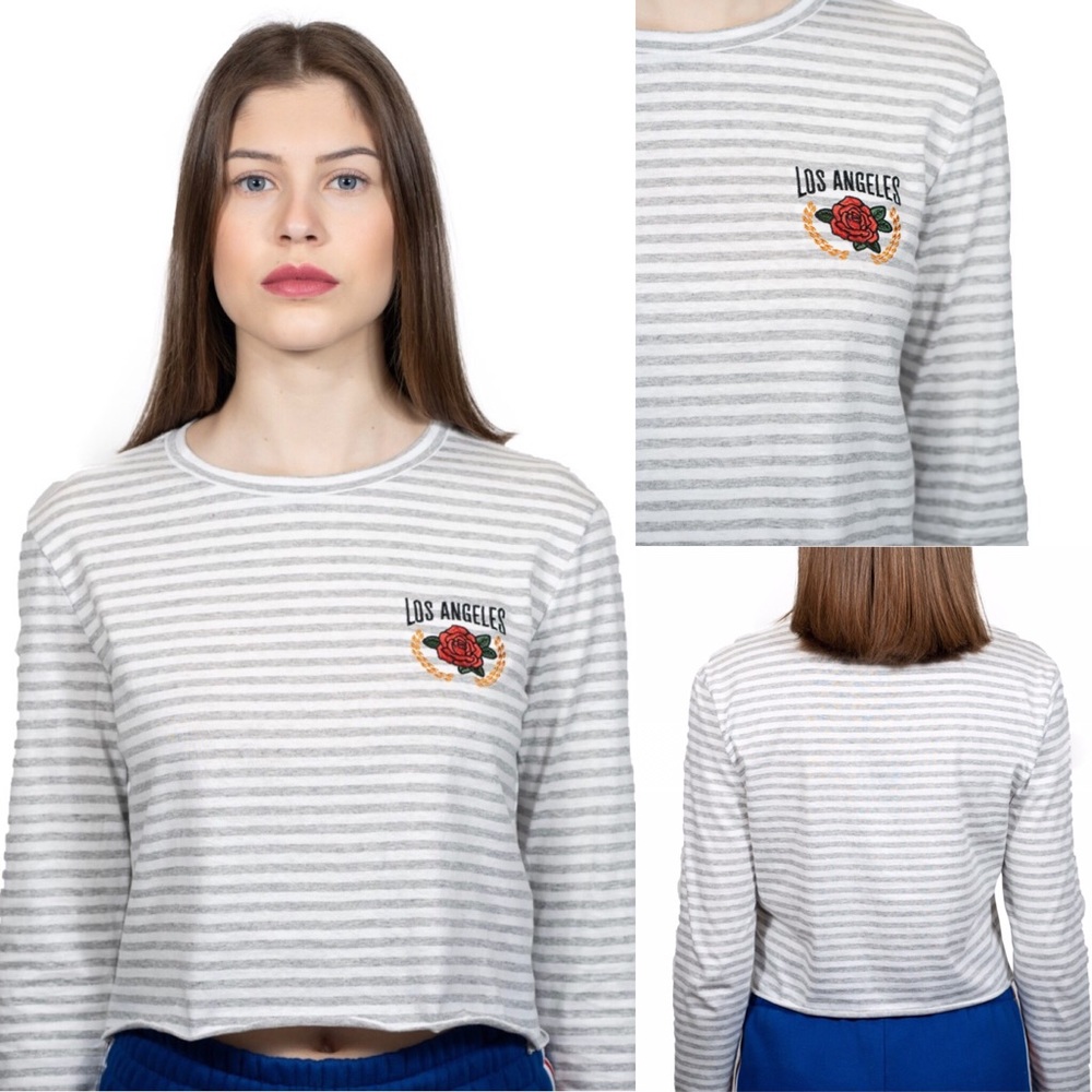 VIntage ! New Kendall+ Kylie long sleeve crop Top LA kardashian